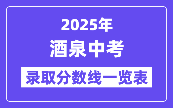 2025年酒泉中考各高中登科分数线一览表