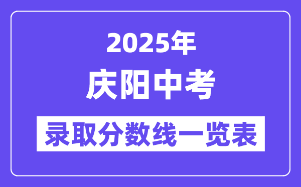 2025年庆阳中考各高中登科分数线一览表