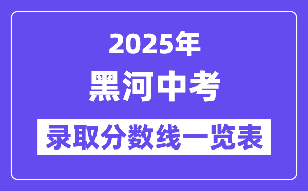 2025年黑河中考各高中登科分数线一览表