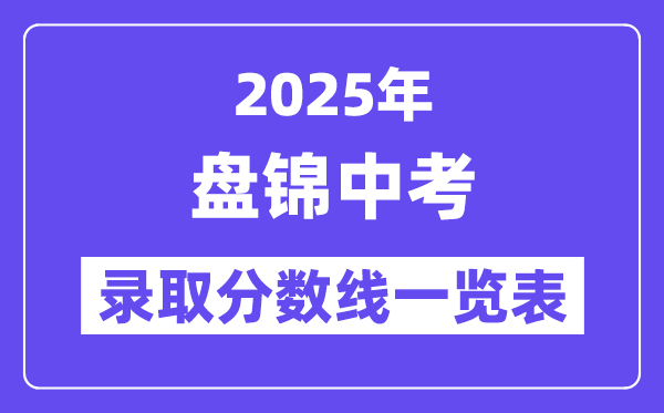 2025年盘锦中考各高中登科分数线一览表