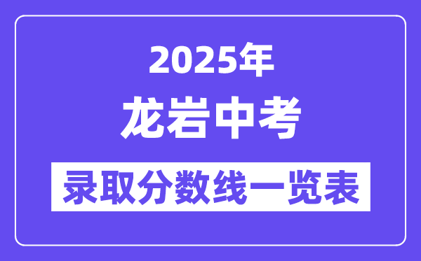 2025年龙岩中考各高中登科分数线一览表