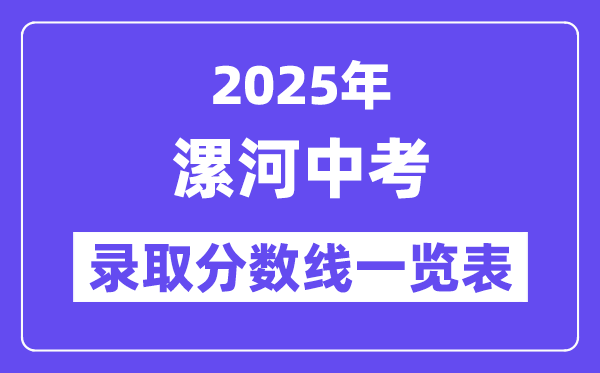 2025年漯河中考各高中登科分数线一览表