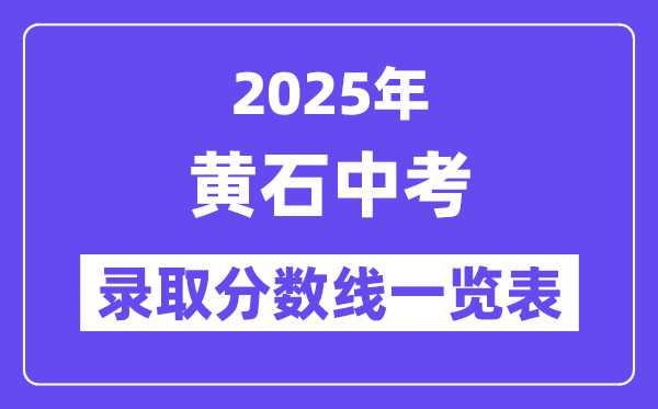 2025年黄石中考各高中登科分数线一览表