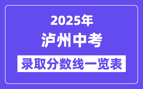 2025年泸州中考各高中登科分数线一览表