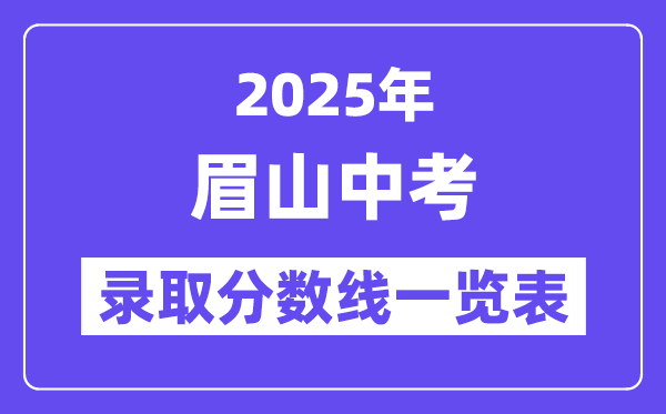 2025年眉山中考各高中登科分数线一览表
