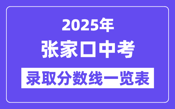 2025年张家口中考各高中登科分数线一览表