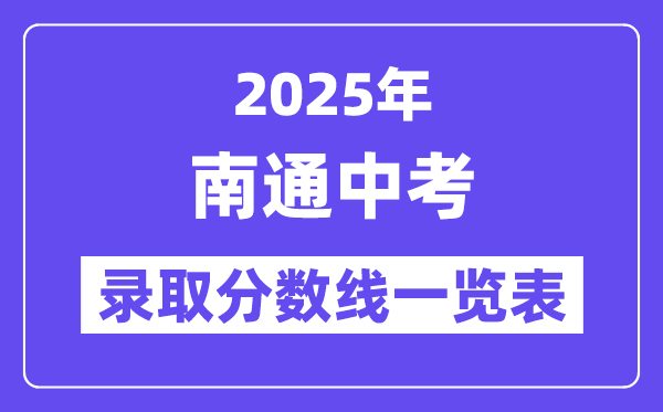 2025年南通中考各高中登科分数线一览表