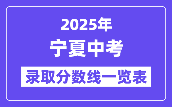 2025年宁夏中考登科分数线一览表,中考几多分能上高中？
