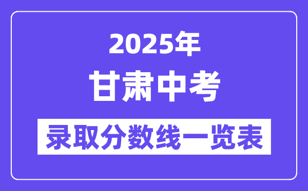 2025年甘肃中考登科分数线一览表,中考几多分能上高中？