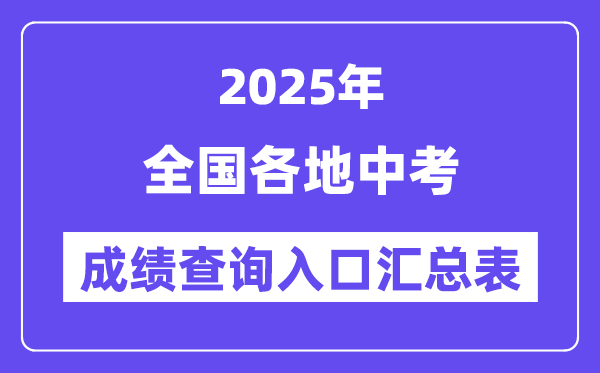2025年中考绩绩查问进口汇总,31省市中考查分网址一览表