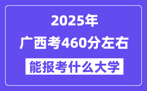 2025年广西考460分摆布能报考上甚么大学?附位次排名对比表