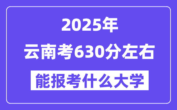 2025年云南考630分摆布能报考上甚么大学?附位次排名对比表