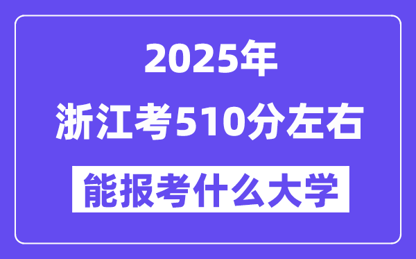 2025年浙江考510分摆布能报考上甚么大学?附位次排名对比表