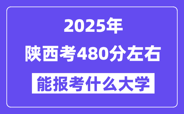 2025年陕西考480分摆布能报考上甚么大学?附位次排名对比表