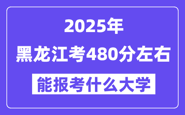 2025年黑龙江考480分摆布能报考上甚么大学?附位次排名对比表