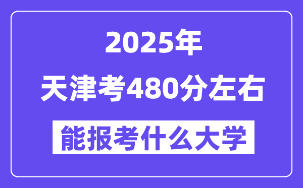 2025年天津考480分摆布能报考上甚么大学?附位次排名对比表