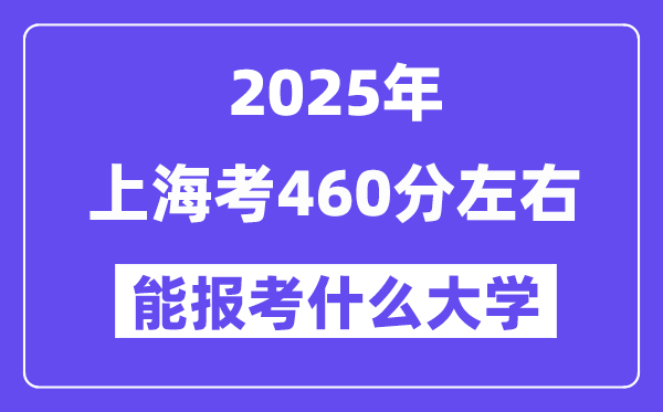 2025年上海考460分摆布能报考上甚么大学?附位次排名对比表