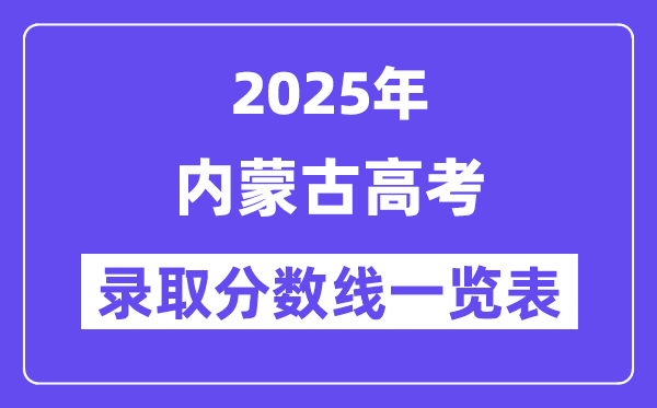 2025内蒙古高考各批次登科分数线一览表（含一本,二本,专科）