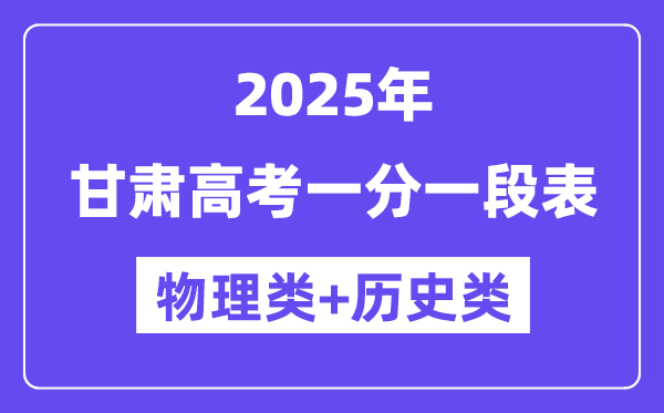 甘肃高考分数线2025年一分一段表（物理+汗青）