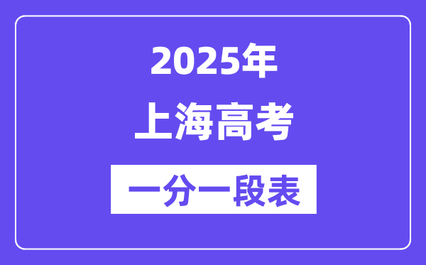 上海高考分数线2025年一分一段表（高考绩绩散布环境）