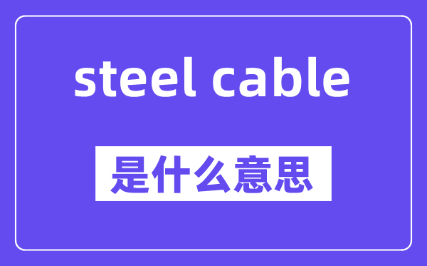 steel cable是甚么意义,中文翻译是甚么
