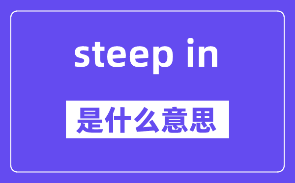 steep in是甚么意义,中文翻译是甚么