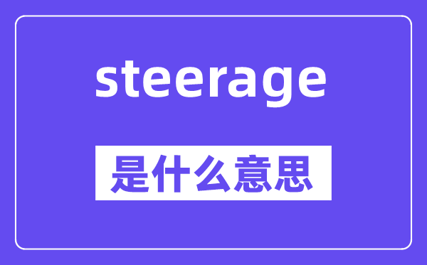 steerage是甚么意义,steerage怎样读,中文翻译是甚么