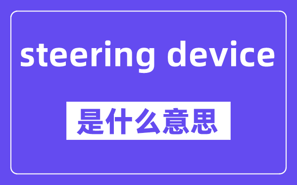 steering device是甚么意义,中文翻译是甚么