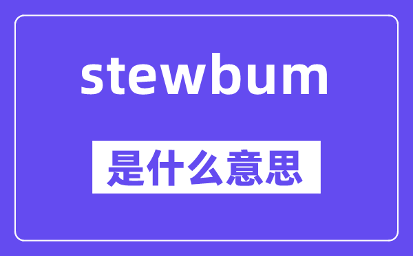 stewbum是甚么意义,stewbum怎样读,中文翻译是甚么