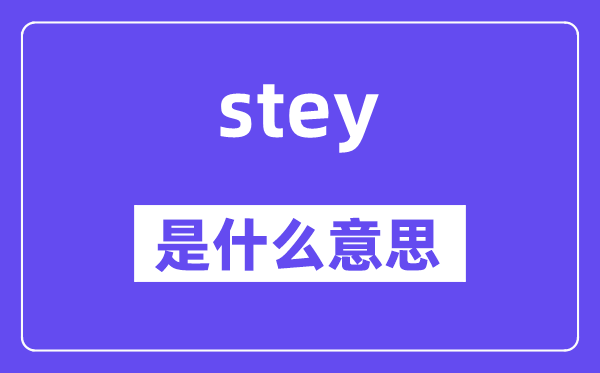 stey是甚么意义,stey怎样读,中文翻译是甚么