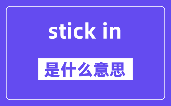 stick in和stick to的区分,意义是甚么