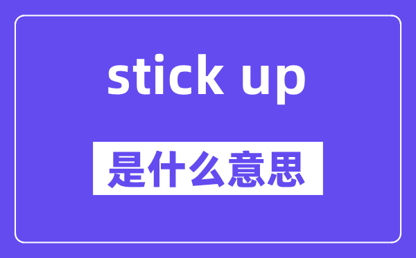 stick up是甚么意义,中文翻译是甚么