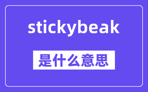 stickybeak是甚么意义,中文翻译是甚么