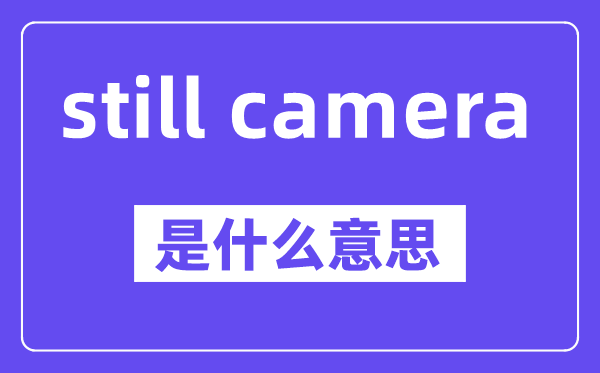 still camera是甚么意义,中文翻译是甚么