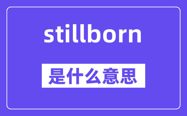 stillborn是甚么意义,stillborn怎样读,中文翻译是甚么