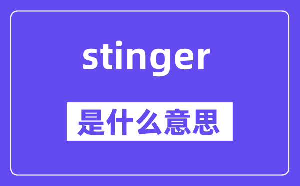 stinger是甚么意义,stinger怎样读,中文翻译是甚么