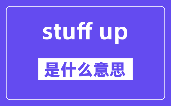 stuff up是甚么意义,中文翻译是甚么