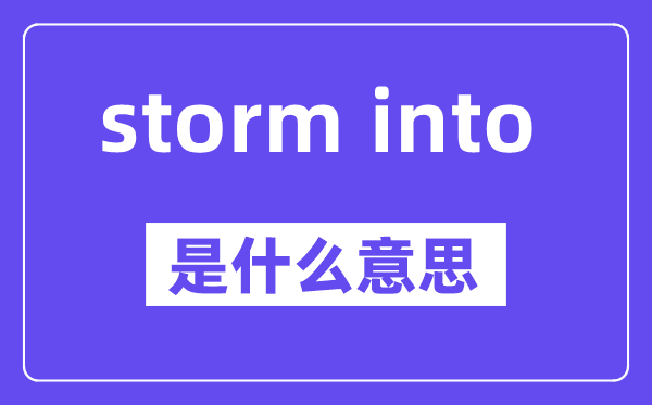 storm into是甚么意义,中文翻译是甚么