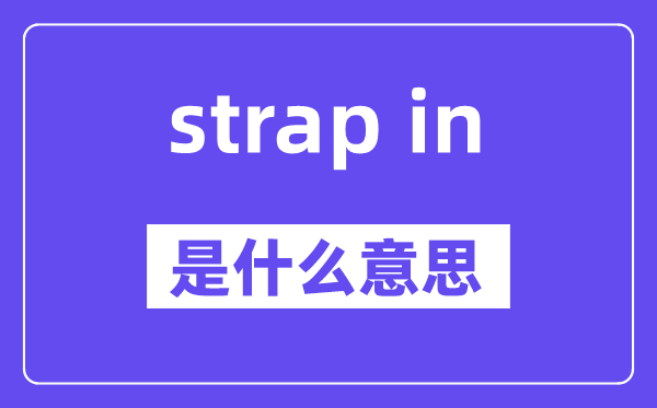 strap in是甚么意义,中文翻译是甚么