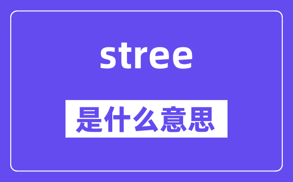 stree是甚么意义,stree怎样读,中文翻译是甚么