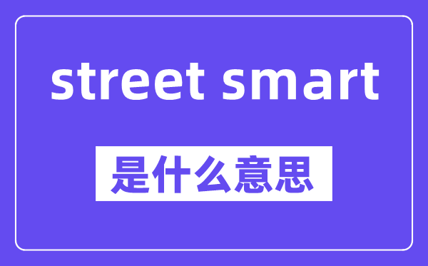 street smart是甚么意义,中文翻译是甚么