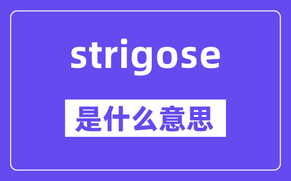 strigose是甚么意义,strigose怎样读,中文翻译是甚么