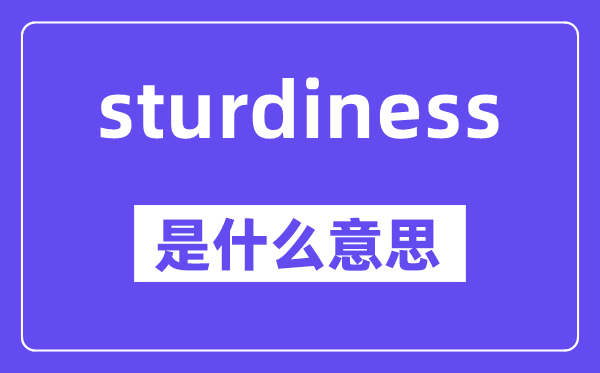 sturdiness是甚么意义,中文翻译是甚么