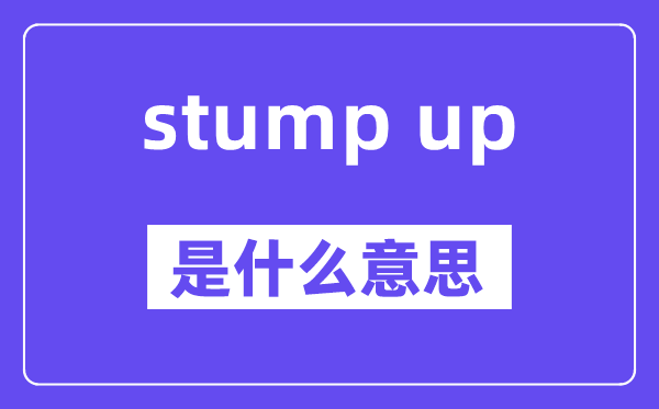 stump up是甚么意义,中文翻译是甚么