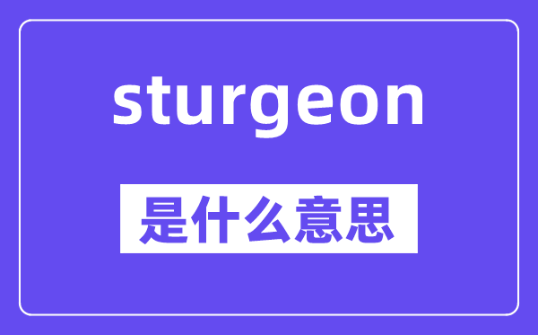 sturgeon是甚么意义,sturgeon怎样读,中文翻译是甚么