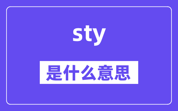 sty是甚么意义,sty怎样读,中文翻译是甚么