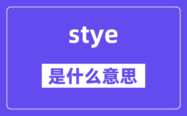 stye是甚么意义,stye怎样读,中文翻译是甚么