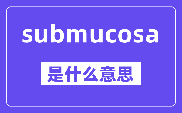 submucosa是甚么意义,中文翻译是甚么