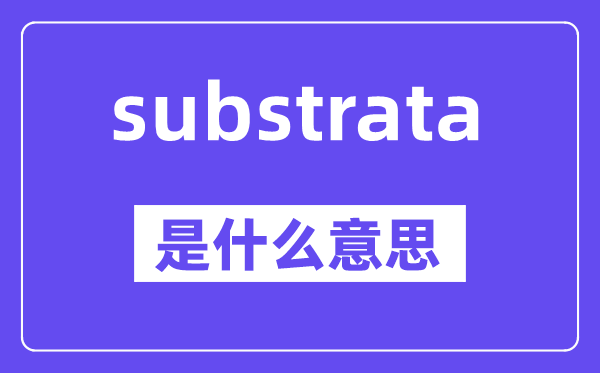 substrata是甚么意义,中文翻译是甚么