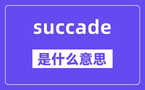 succade是甚么意义,succade怎样读,中文翻译是甚么